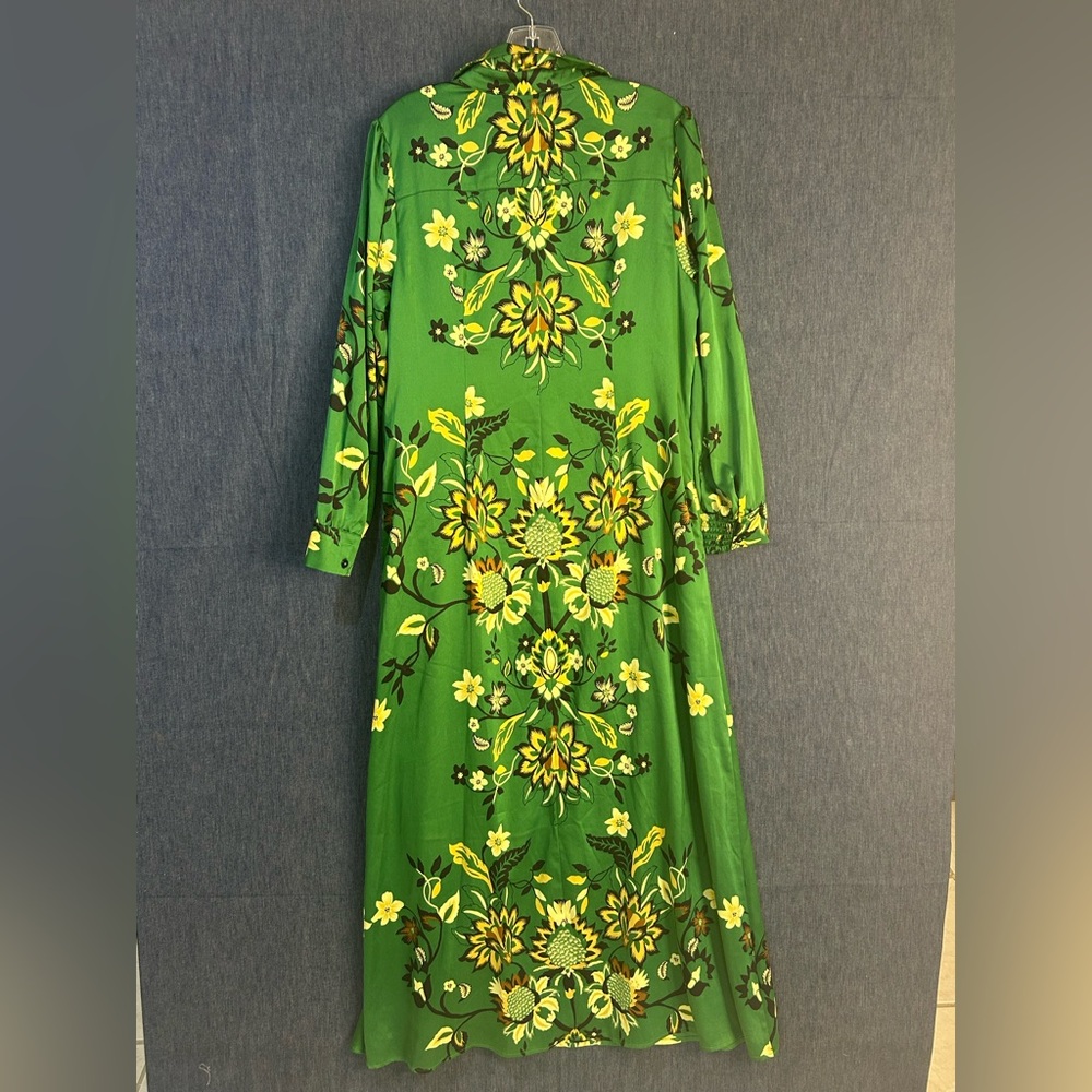Chico's Green Maxi Dress with Yellow Floral Print - Picture 2 of 9